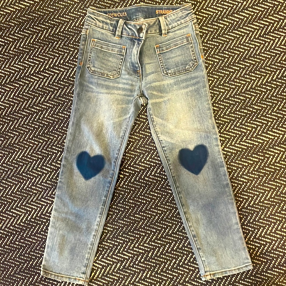 Girls Heart knee denim jeans size 7